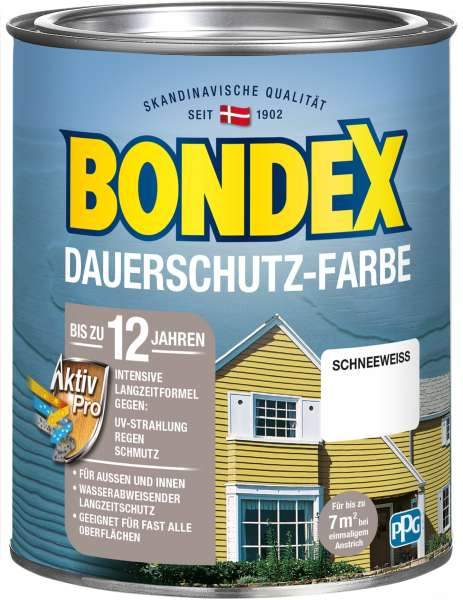 Bondex Dauerschutz-Farbe 0,75 Liter Schneeweiss
