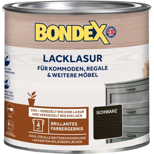 Bondex Lacklasur Schwarz 0,375 l