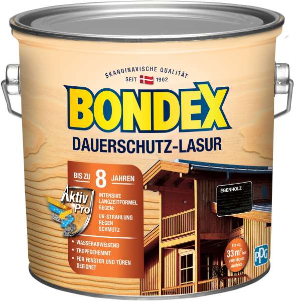 Bondex Dauerschutz-Lasur Ebenholz, 2,50 l