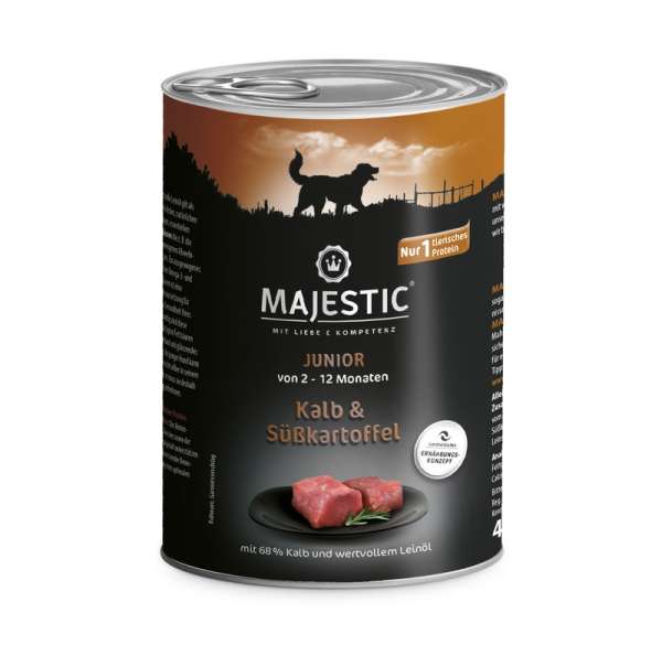 MAJESTIC Hund 400g Dose Junior Kalb&Süßkartoffel