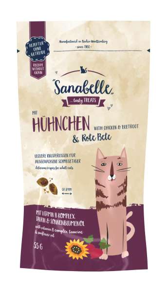 Sanabelle Knusperkissen Hühnchen & Rote Beete, 55 g