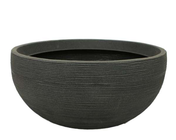 Rillenschale rund anthrazit 60 x 28 cm