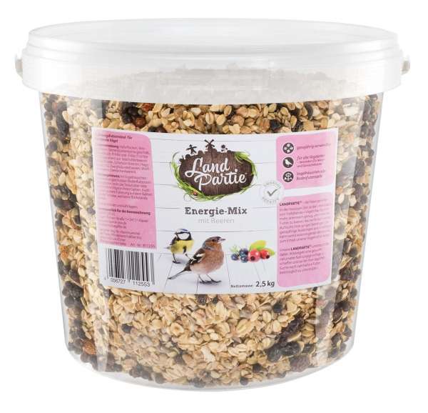 LandPartie Wildvogelfutter Energiemix mit Beeren im Eimer 2,5kg