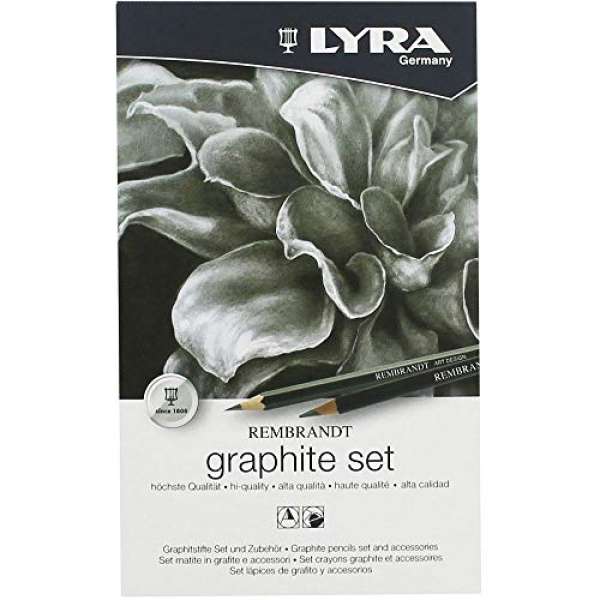 Lyra Rembrandt Graphit-Set, 4B, B, HB, F, 8B, 6B