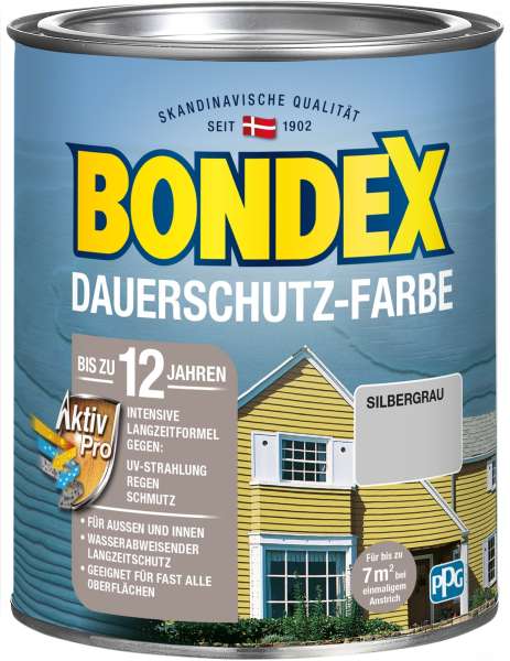 Bondex Holzfarbe-Dauerschutzfarbe silbergrau 750 ml