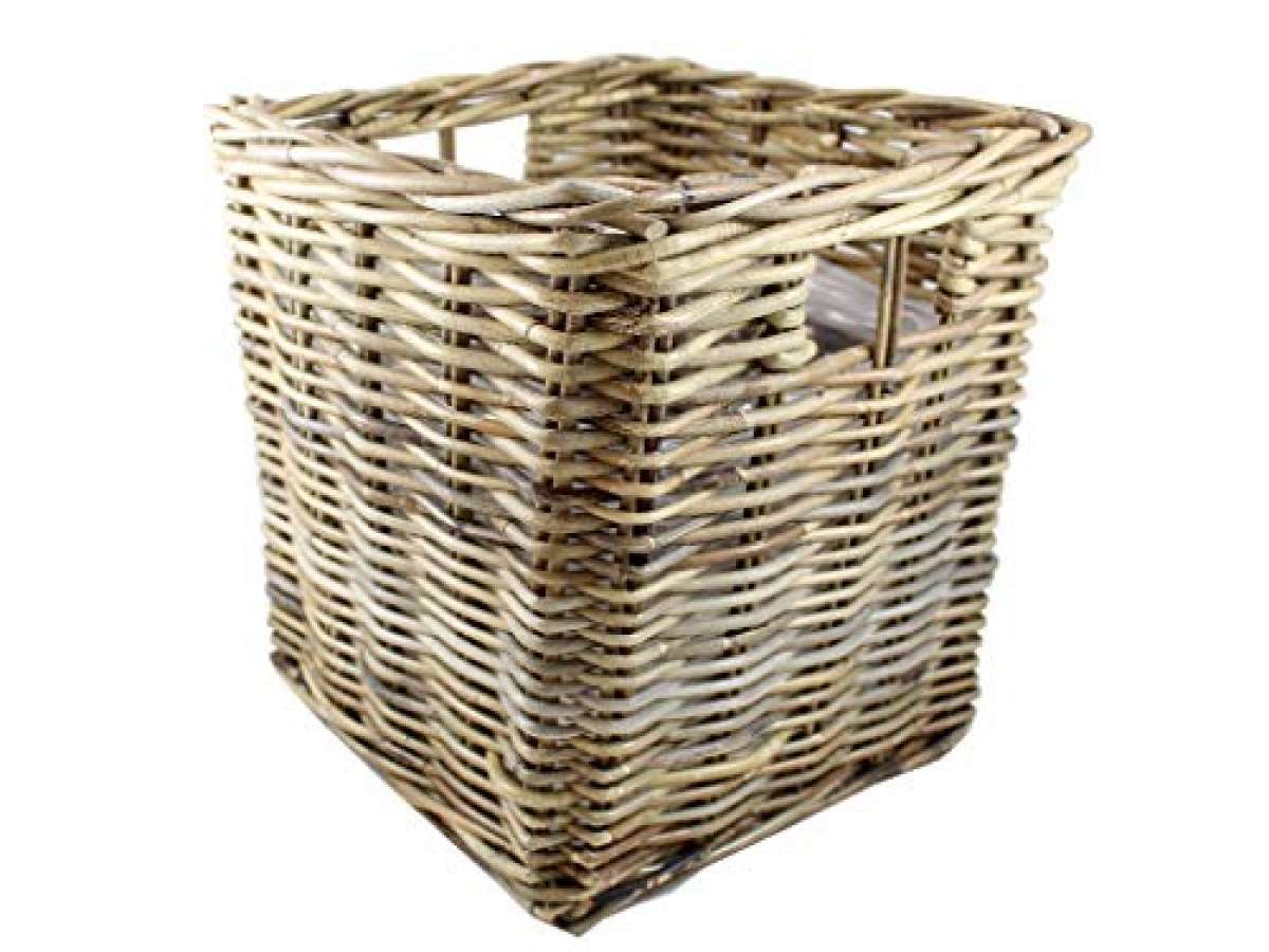 Viereck-Korb innen Plastik grau 32x32cm | Geflecht / Kunstrattan