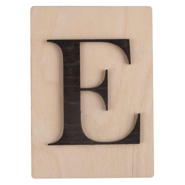 Holz Buchstabe FSC 10,5x14,8cm E schwarz