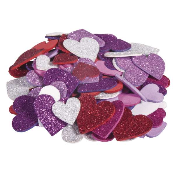 Moosgummi Herzen Glitter
