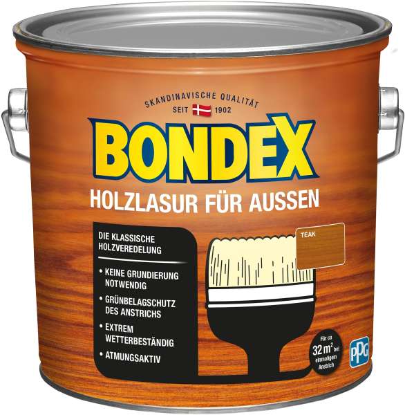 Bondex Holzlasur für Außen Teak 2,50 l