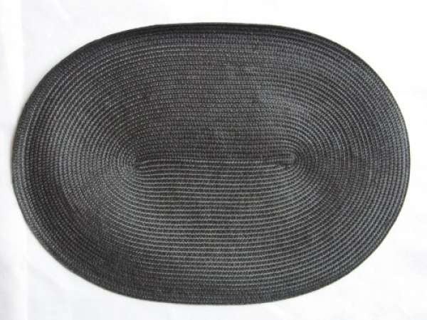 Stuco Tischset oval, Schwarz geflochten