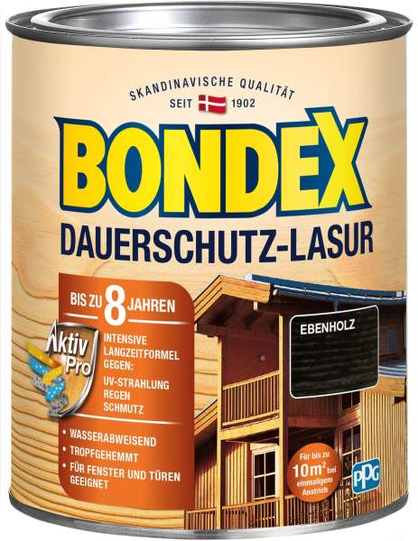Bondex Dauerschutz-Lasur Ebenholz, 750 ml