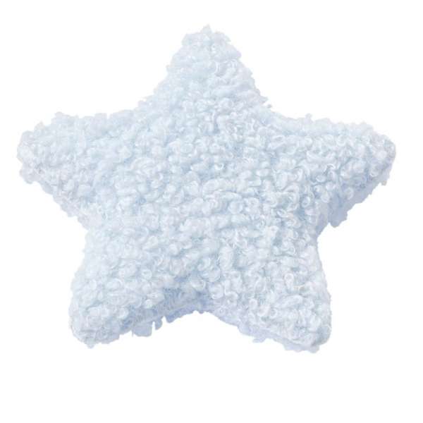 Deko-Stern Teddyfell hellblau ca. 9 cm 2 Stück