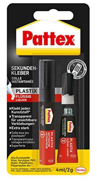 Pattex PSA1C - Colla liquida istantanea per plastica, 2 g, 4 ml