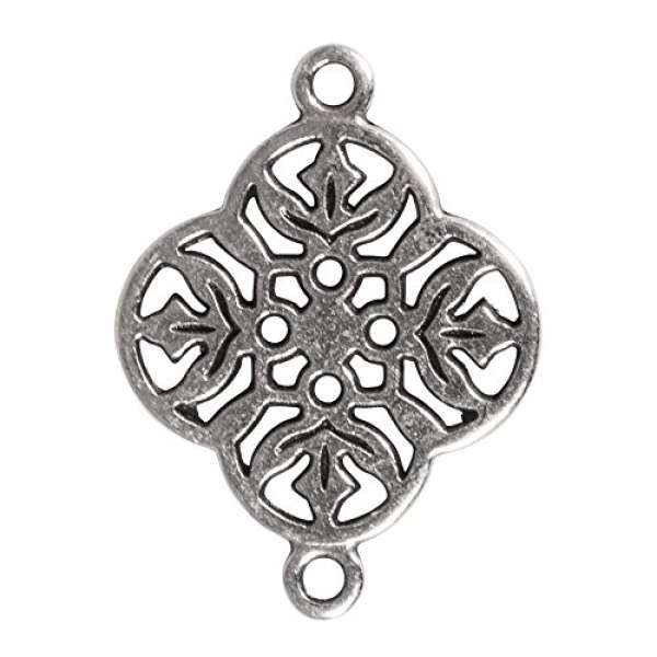 Metall Zierlement Ornament Blume silber