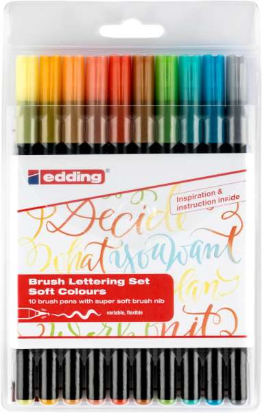 Edding 1340 Brush Lettering 10-er Set sanfte Farben sortiert