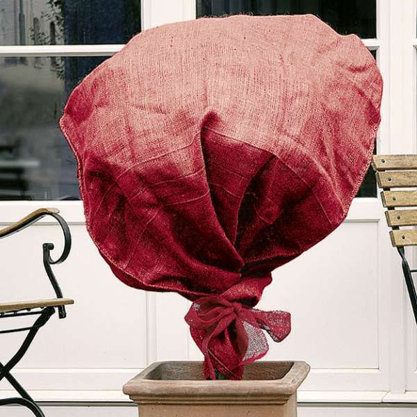 Jute Schutzsack / Jutehaube rot