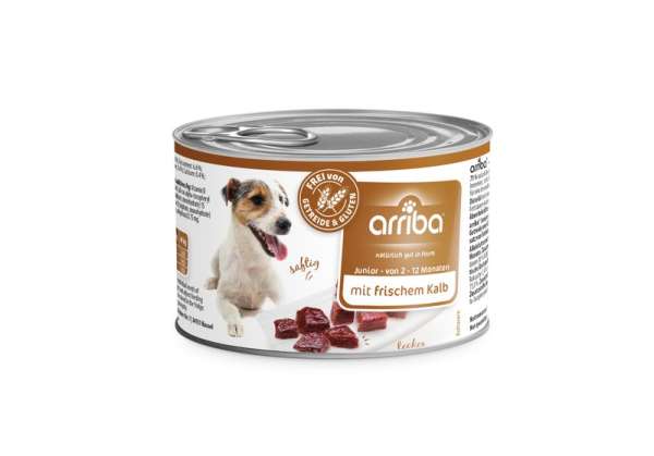 arriba Nassfutter Junior mit Kalb 200g