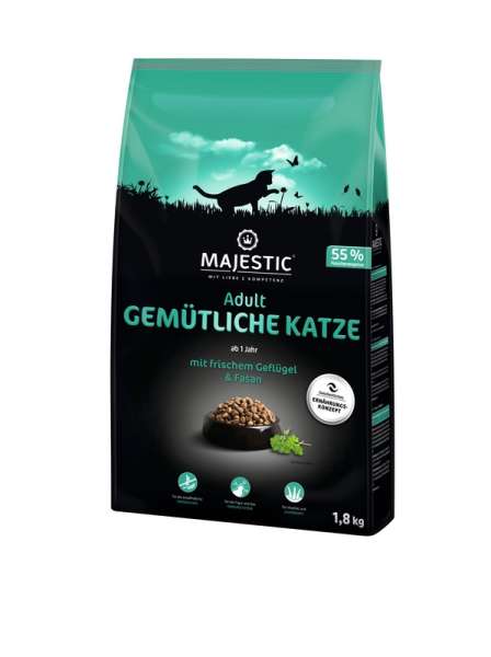 MAJESTIC Adult Gemütliche Katze Geflügel und Fasan 1,8kg