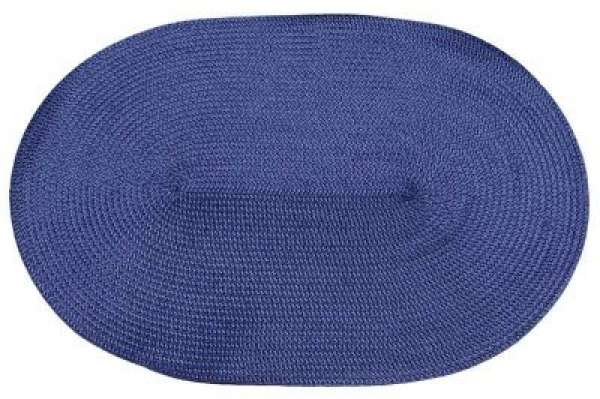 Stuco Tischset oval, blau geflochten