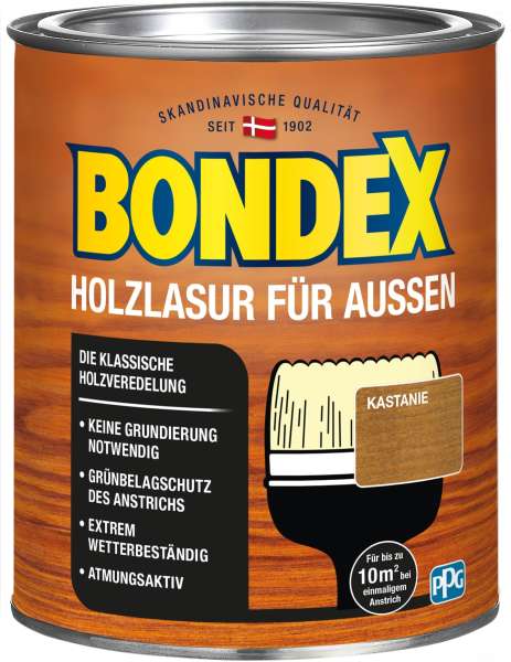 Bondex Holzlasur für Außen Kastanie 0,75 l