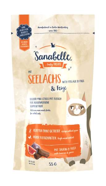 Sanabelle Cat Sticks Seelachs & Feige, 55 g