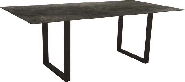Kufentisch 200 x 100 cm Alu schwarz matt