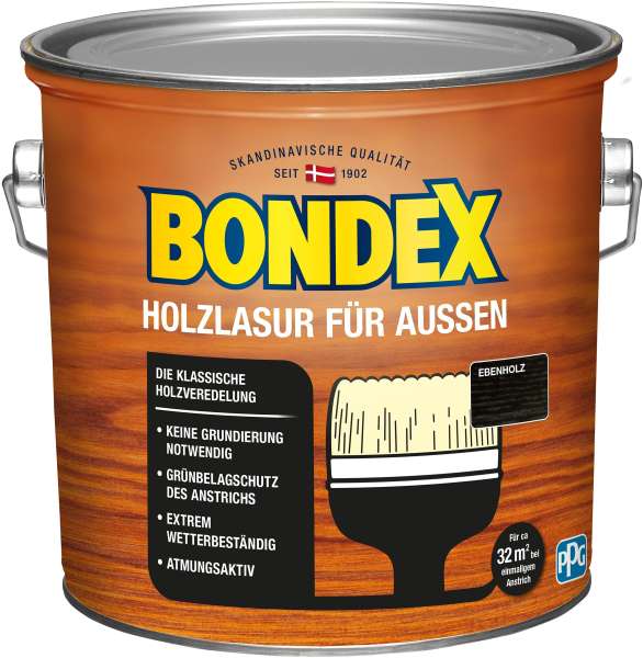 Bondex Holzlasur für Außen Ebenholz 2,50 l