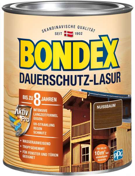 Bondex Dauerschutz-Lasur Nussbaum 750 ml