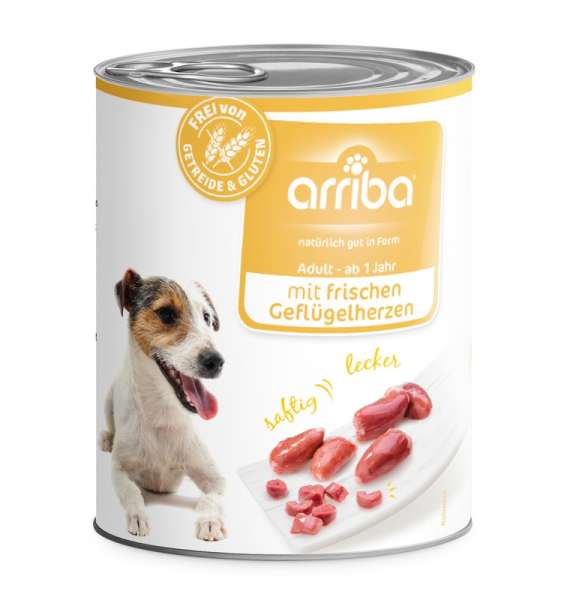 arriba 800g Dose Geflgelherzen | Nassfutter | Futter | Hund | Tierbedarf |  Online-Gartencenter