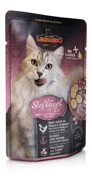 Leonardo Naßfutter 85g Geflügel+Ei