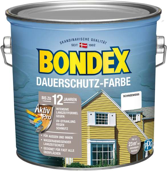 Bondex Dauerschutz-Farbe 2,50 Liter Schneeweiß