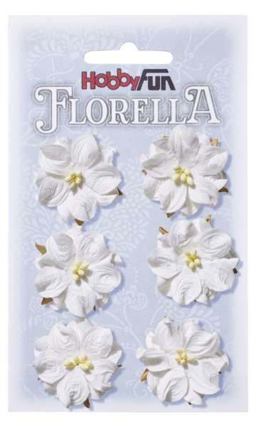 FLORELLA-Blüten 3,5 cm weiß 6 Stück