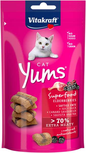 Vitakraft Cat Yums Superfood Holunder + Ente, 40 g