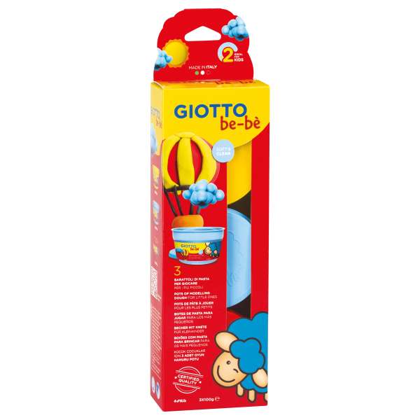 GIOTTO be-be Super Knetmasse, gelb-blau-rot