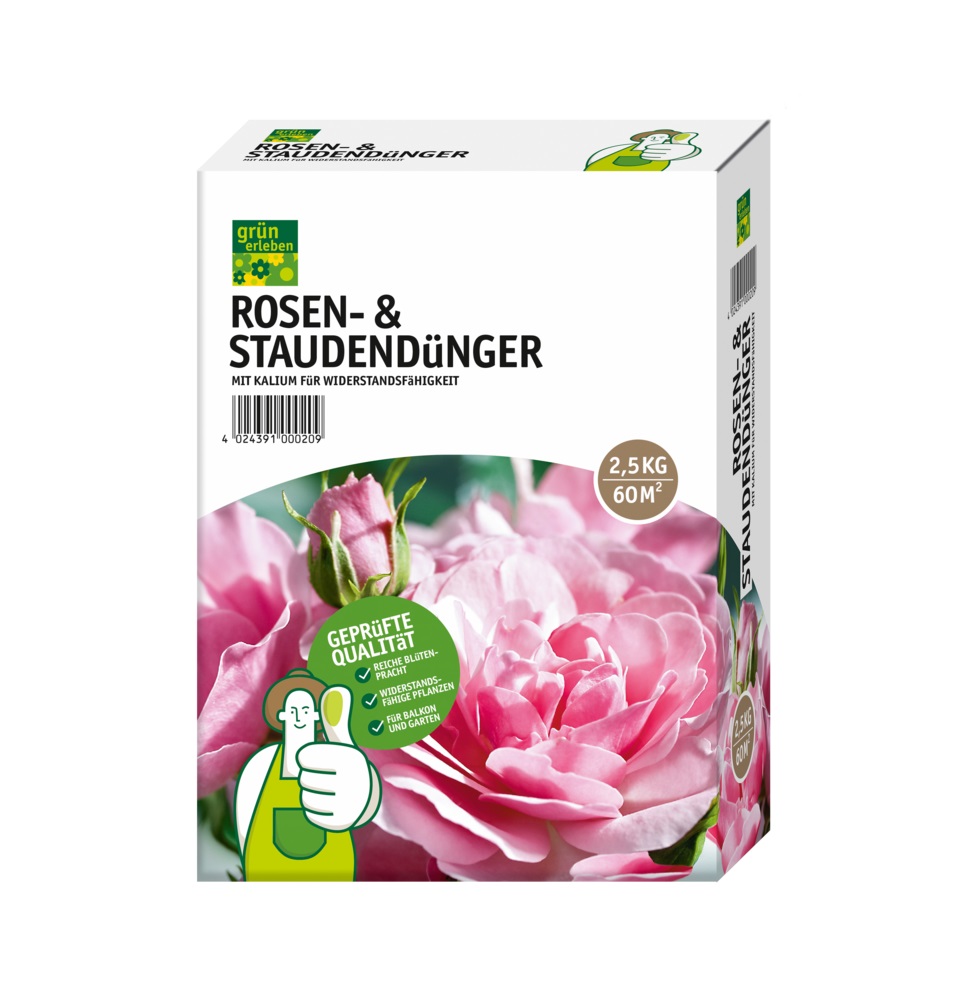 GRÜN ERLEBEN Rosen und Staudendünger 2,5kg Rosendünger