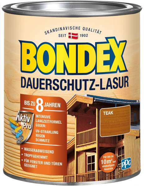 Bondex Dauerschutz-Lasur Teak, 750 ml