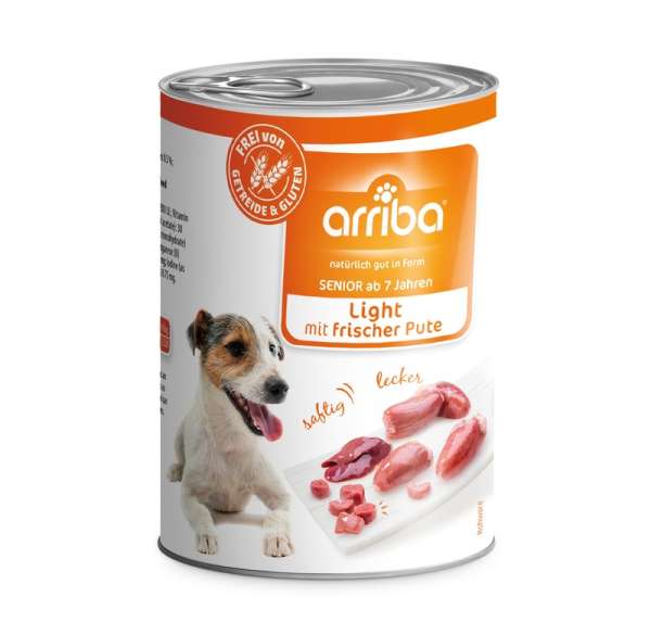 arriba Nassfutter Senior light mit Pute 400g