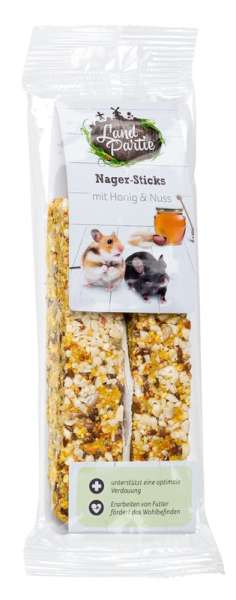 LandPartie Nager-Sticks mit Honig und Nuss 2er, 120g