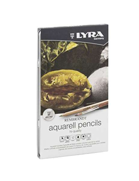 LYRA Rembrandt Aquarell - Metalletui mit 12 Aquarellstiften, farbig sortiert