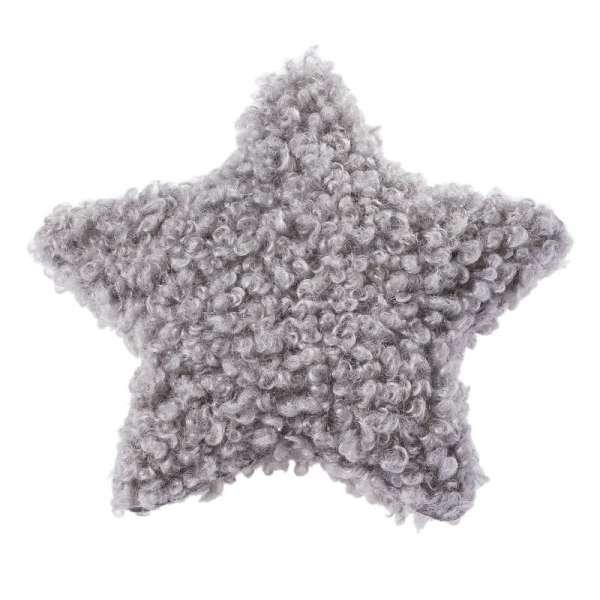 Deko-Stern Teddyfell grau ca. 9 cm 2 Stück