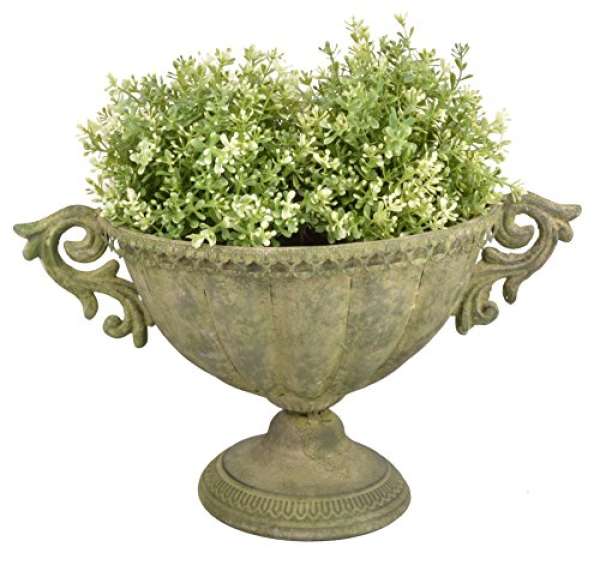 Esschert Aged Metal Grün Vase oval S