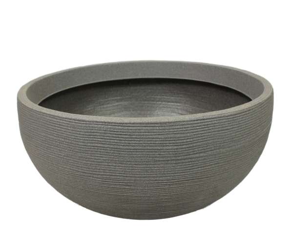 Rillenschale rund steingrau 60 x 28 cm