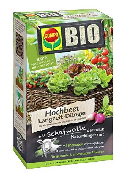 Compo Bio HHochbeet Langzeit-Dünger mit Schafwolle 750g