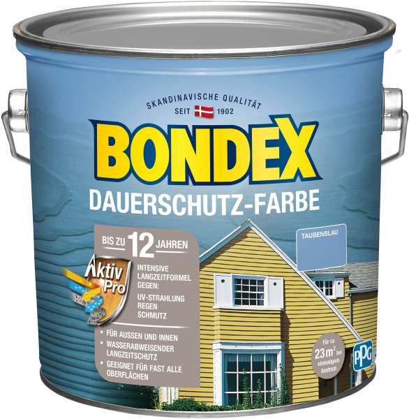 Bondex Dauerschutz-Holzfarbe Taubenblau 2,50 l