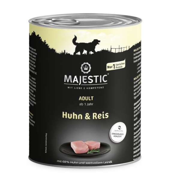 MAJESTIC Nassfutter 800g Huhn&Reis