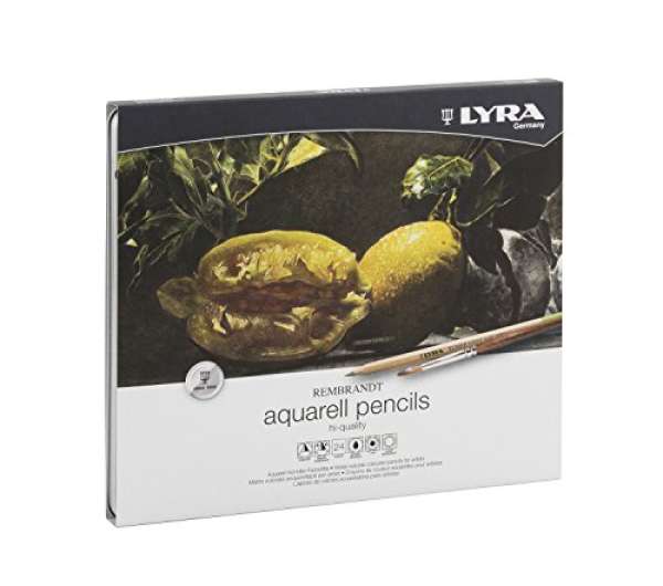 LYRA Rembrandt Aquarell - Metalletui mit 24 Aquarellstiften, farbig sortiert