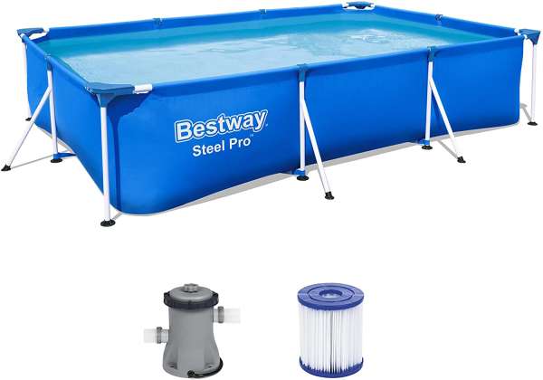 Bestway Steel Pro Frame Pool-Set mit Filterpumpe 300 x 201 x 66 cm