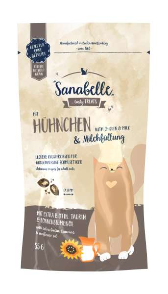 Sanabelle Knusperkissen Hühnchen und Milchfüllung, 55 g