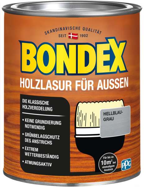 Bondex Holzlasur Für Aussen 2053 Hellgrau 750ml