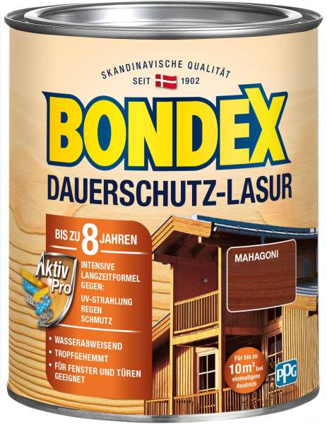 Bondex Dauerschutz-Lasur Mahagoni, 750 ml